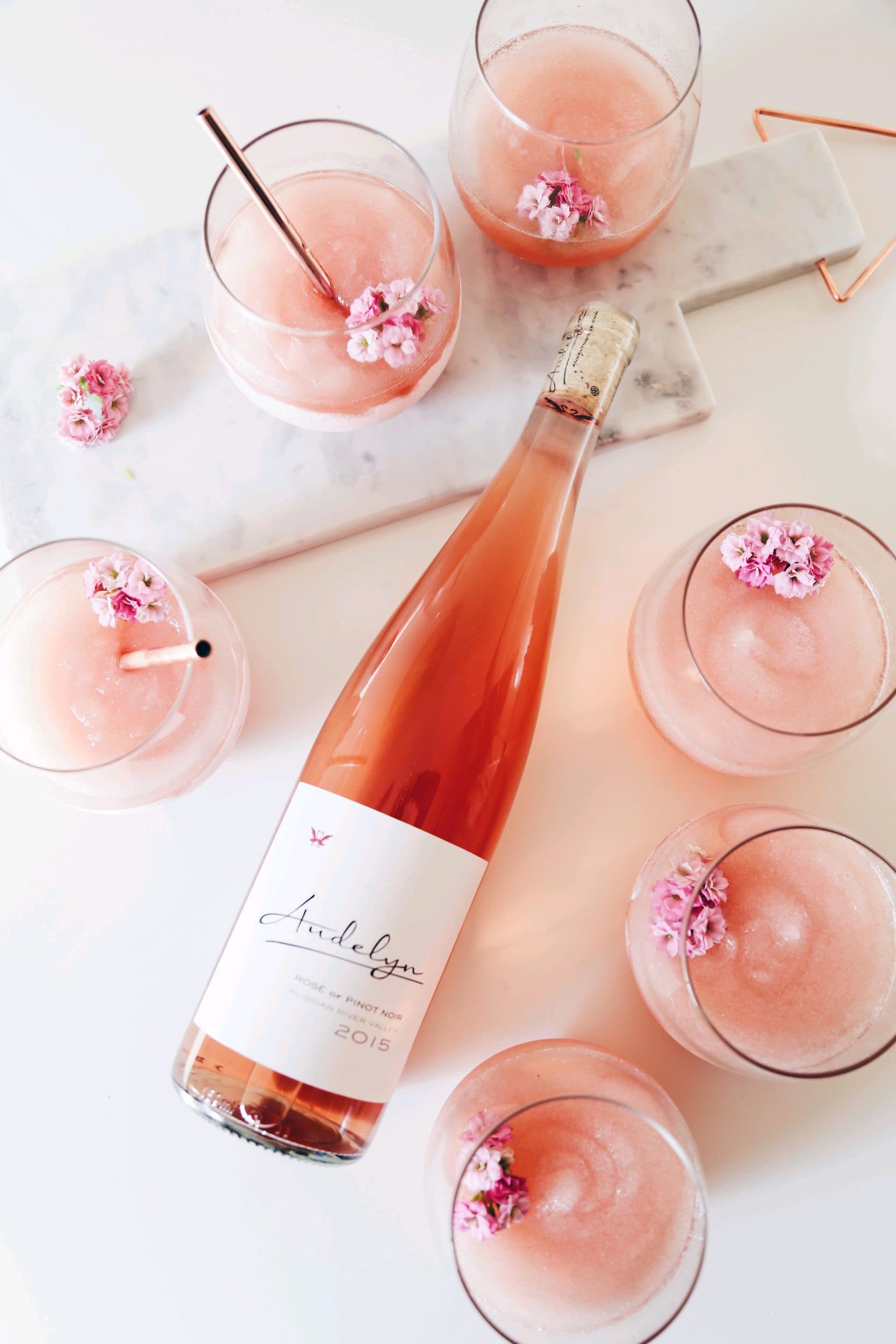 Audelyn Rosé with glasses